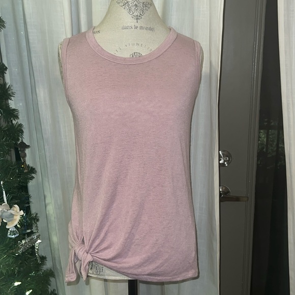 bobeau Tops - Bobeau light pink sleeveless womens blouse side knot tie shirt casual top Medium